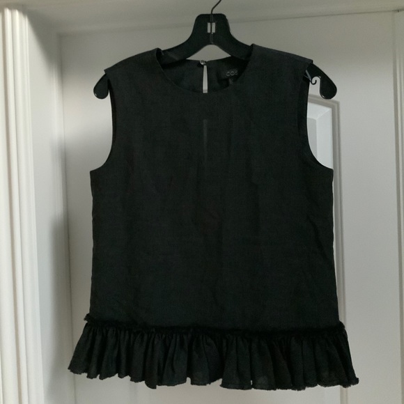 COS Gray Frill Ruffle Hem Top - Picture 3 of 5